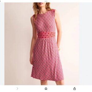 Boden Thea Sleeveless Short Dress - Size US 8 - Red